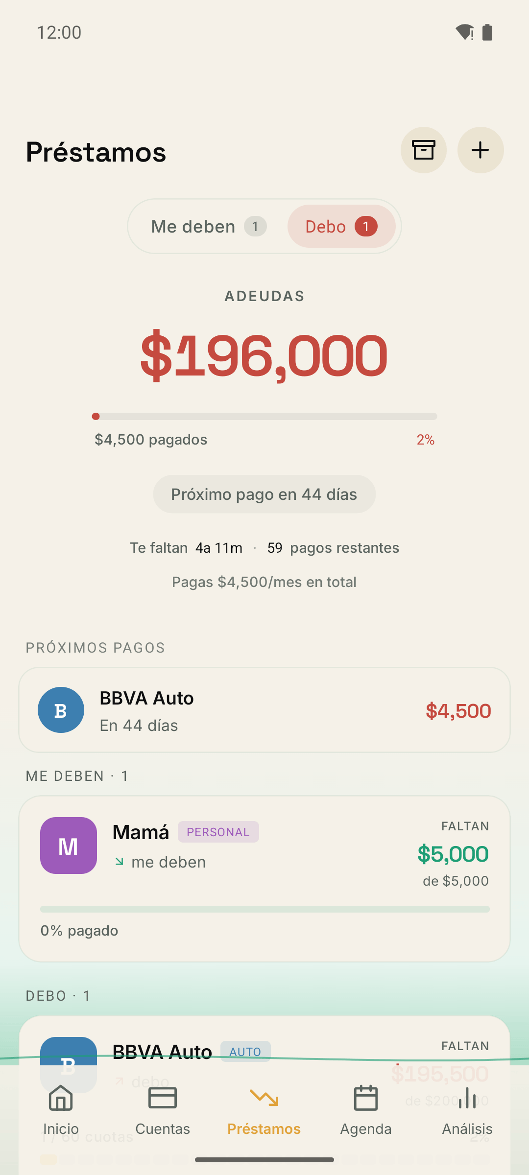 Lista de préstamos